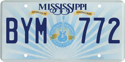MS license plate BYM772