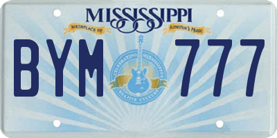 MS license plate BYM777