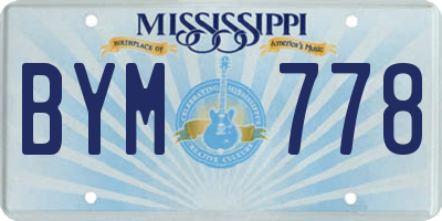 MS license plate BYM778