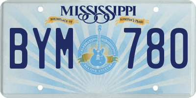 MS license plate BYM780