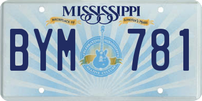 MS license plate BYM781