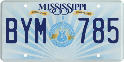 MS license plate BYM785