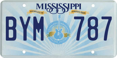 MS license plate BYM787