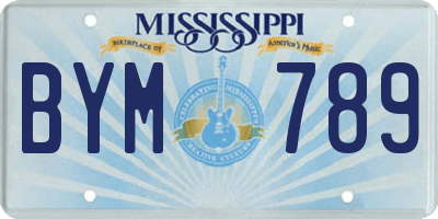 MS license plate BYM789
