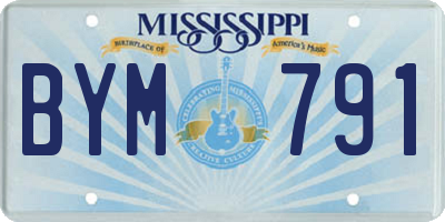 MS license plate BYM791