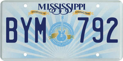 MS license plate BYM792