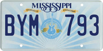 MS license plate BYM793