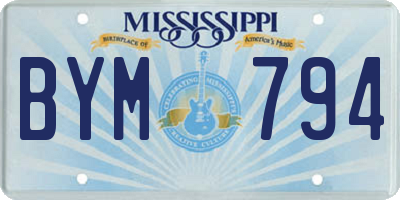 MS license plate BYM794