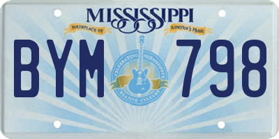 MS license plate BYM798