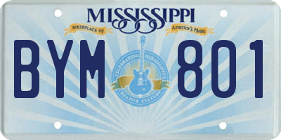 MS license plate BYM801