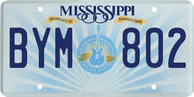 MS license plate BYM802
