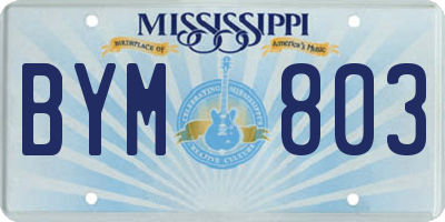 MS license plate BYM803