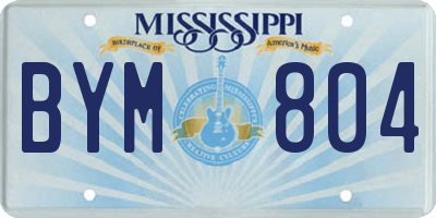 MS license plate BYM804