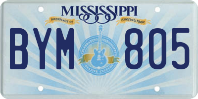 MS license plate BYM805
