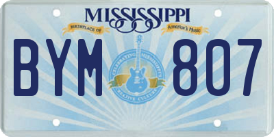 MS license plate BYM807