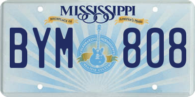 MS license plate BYM808