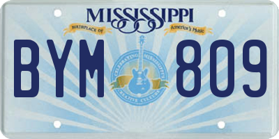 MS license plate BYM809