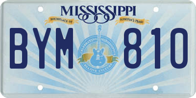 MS license plate BYM810