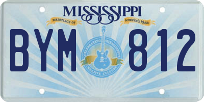 MS license plate BYM812