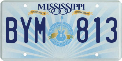 MS license plate BYM813
