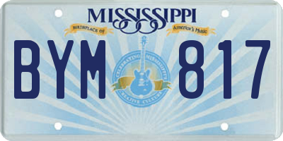 MS license plate BYM817