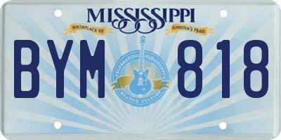 MS license plate BYM818