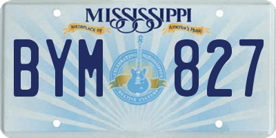 MS license plate BYM827