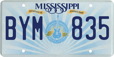 MS license plate BYM835