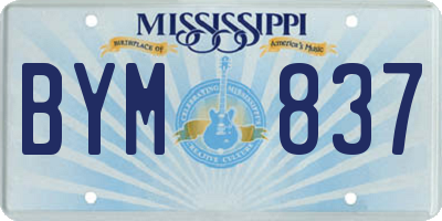 MS license plate BYM837
