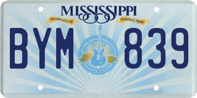 MS license plate BYM839