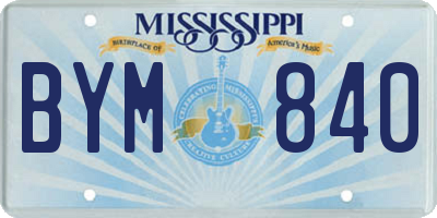 MS license plate BYM840