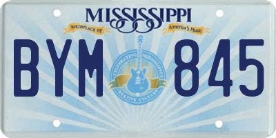 MS license plate BYM845