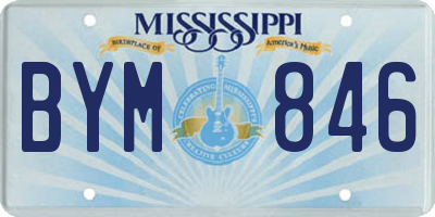 MS license plate BYM846