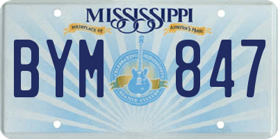 MS license plate BYM847
