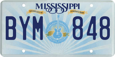 MS license plate BYM848