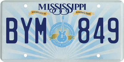 MS license plate BYM849