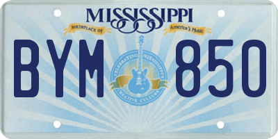 MS license plate BYM850