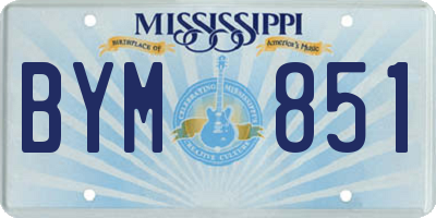 MS license plate BYM851