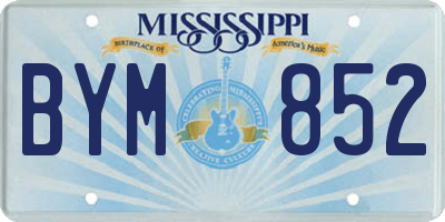 MS license plate BYM852