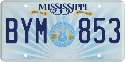 MS license plate BYM853