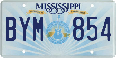 MS license plate BYM854