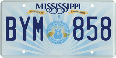 MS license plate BYM858