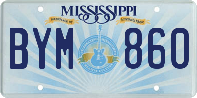 MS license plate BYM860