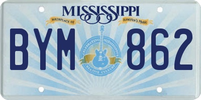 MS license plate BYM862
