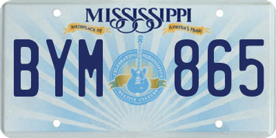 MS license plate BYM865