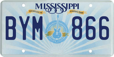 MS license plate BYM866