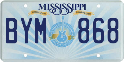 MS license plate BYM868