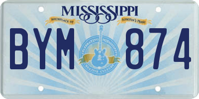 MS license plate BYM874