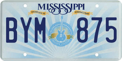 MS license plate BYM875