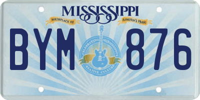 MS license plate BYM876